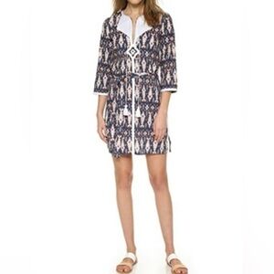 FIGUE Chic Patterned Mini Dress with Tassel Detail